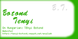 botond tenyi business card