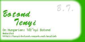 botond tenyi business card